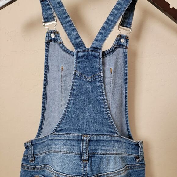 Jessica Simpson Embroidered Denim Short Overalls - Picture 9 of 14